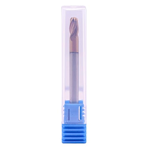 Image of 5Pcs 3 /16 inch 4 Flute Carbide Ball Nose End Mill, Double End, TiSiN Coated | Solid Carbide, 30 Helix, 3 /16 inch Cutting, 3 /16 inch Shank, 3 /8 inch LOC, 2-1 /2 inch OAL, for Milling Alloy Steel, Carbon Steel, Cast Iron