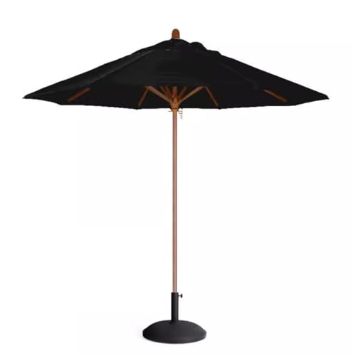 Sombrilla de Patio Grande para Terraza Exterior Parasol con Base Redonda de 8 Varillas