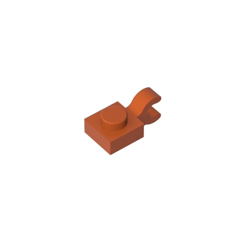 Gobricks 6019 Hinge Plate Plate Special 1x1 with Clip Horizontal [Thick U Clip] 50 Pieces GDS-813 Compatible with Lego Building Blocks Color:Dark Orange — image 1