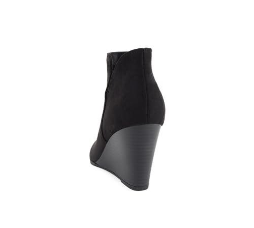 Image of Soda Ability - Mid Ankle Bootie w /Split Shaft and Zipper Stacked Wedge Heel