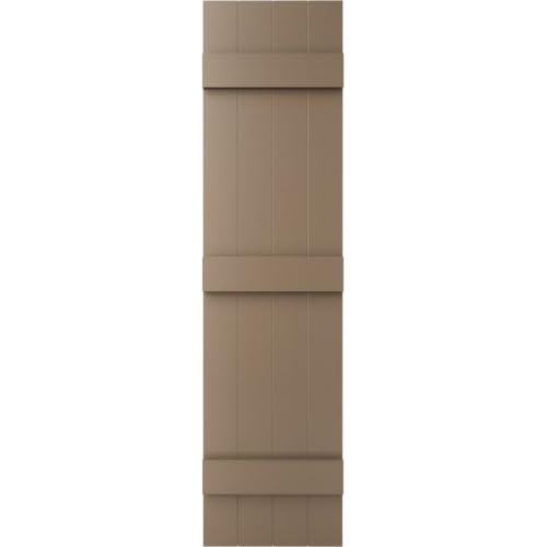 14 in. W x 55 in. H Builders Edge, Standard Four Board Joined (3 Batten), Board-n-Batten Shutters, Includes Matching Installation Spikes (Per Pair), 385 - French Roast by Builders Edge - Used condition - Image 2