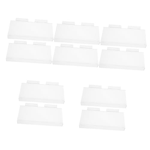 OFFSCH 10 Pcs Shoe Rack Hanging Slatwall Slat Wall Shelf Rectangular Display Shelf Wall Mounted Floating Slatwall Rectangular Shelf Clear Wall Shelves Slatwall Shelf Acrylic Transparent