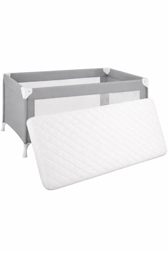 Bluemoon Bedding SnuzPod 4 Baby Crib Mattress Extra Thick & Soft Foam Mattress With Antibacterial Removable Cover Expert Recommended Support for Newborns White | Size : 40cm x 75.5cm - Made in UK