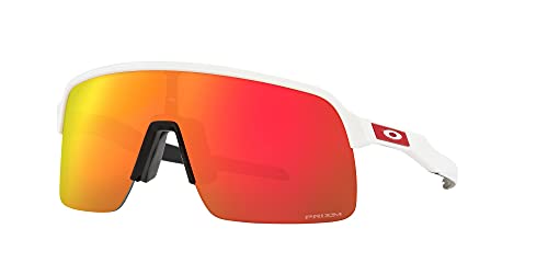 Oakley Mens OO9463 Sutro Lite Rectangular Sunglasses, Matte White/Prizm Ruby, 39 mm - Thumbnail 2