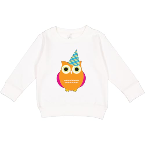inktastic Owl with Blue Party Hat Toddler Sweatshirt 7 White 2715a