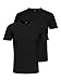 Produktbild ONLY & SONS Herren Onsbasic Slim O-neck 2-pack Noos T Shirt, Schwarz, M EU