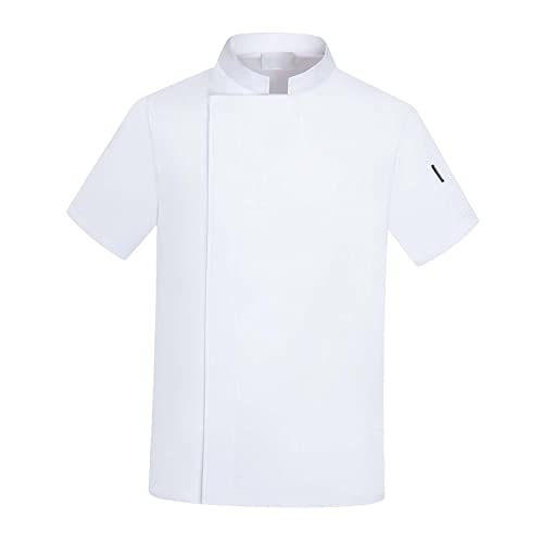 Veste professionnelle manches courtes blanche en polyester unisex 3XL