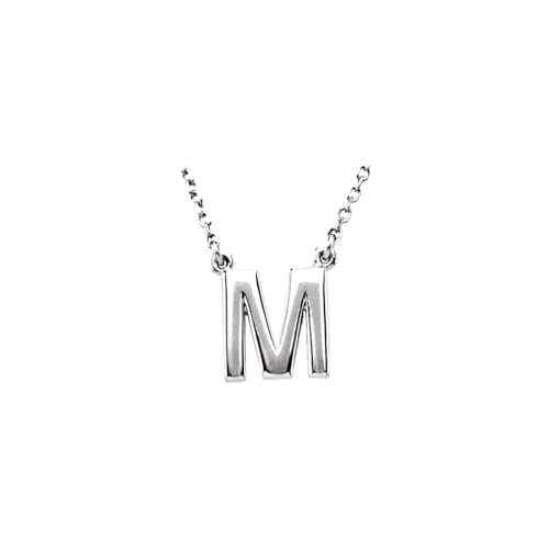 Collier pendentif lettre argent sterling 925 monogramme poli 41 cm femme chic