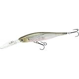 LUCKY CRAFT Lightning Staysee 90SP, 238 Ghost Minnow, Freshwater Bass Fishing Lures, Deep Diver, Suspending, 10ft Depth, Smallmouth, Striped, Bass Fishing Gear