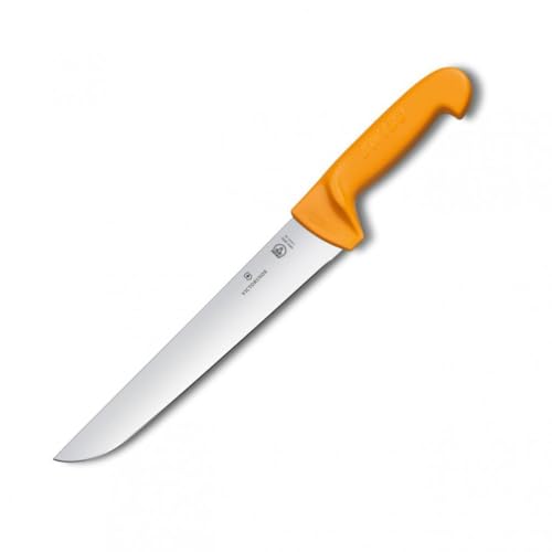 Victorinox 5.8431.24 Couteau de boucher, Acier Inoxydable, Jaune, 30 x 5 x 5 cm
