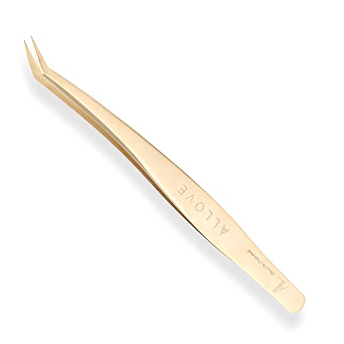 ALLOVE Pinças de extensão de cílios para extensões de cílios de aço inoxidável para extensões de cíl