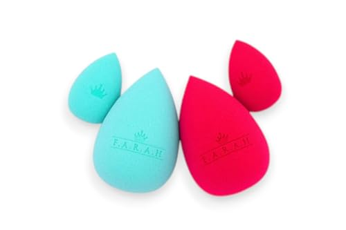 F.A.R.A.H All Glammed Up Sponge Set – 2 Large Sponges & 2 Mini Sponges, 100% Latex-Free for Makeup Application and Blending