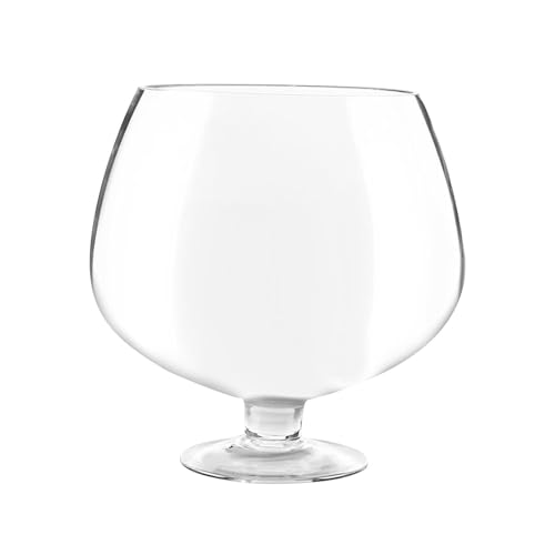 drburpily Copa gigante de vidrio transparente de gran capacidad, apariencia única, ideal para fiestas y reuniones, copa gigante vidrio soplado a mano con borde liso, Transparente, 3000 ml