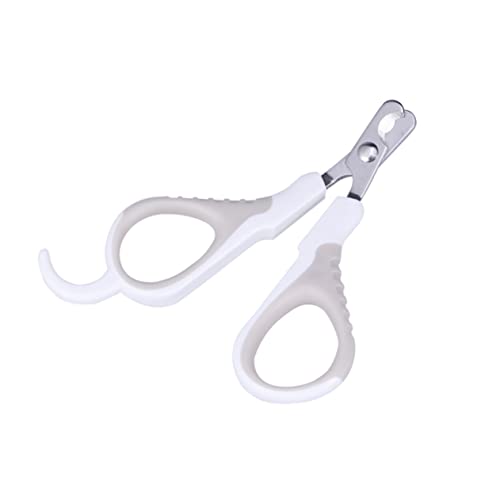 Parliky Pet Nail Clippers for Dogs Cats Comfortable Grip Claw Trimmers Easy Use with High Elastic Spring Sharp Cutting Tool for Grooming White