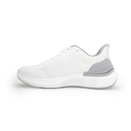 Image of Red Tape Men's Sneakers White Grey Textile Round Toe Lace-Up