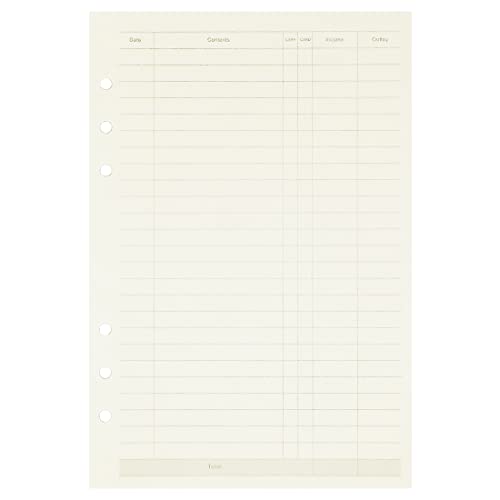 Image of Zelten 1 Pack A5 45 Sheets /90 Pages Finance Loose Leaf Punched Paper Refills Paper for 6 Hole Binder Personal Organizer Diary Notebook Refillable Planner