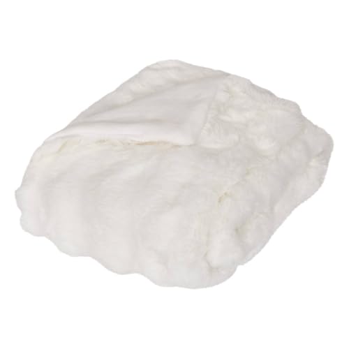Atmosphera - Plaid Fausse Fourrure 3D zephy Blanc 160x120cm