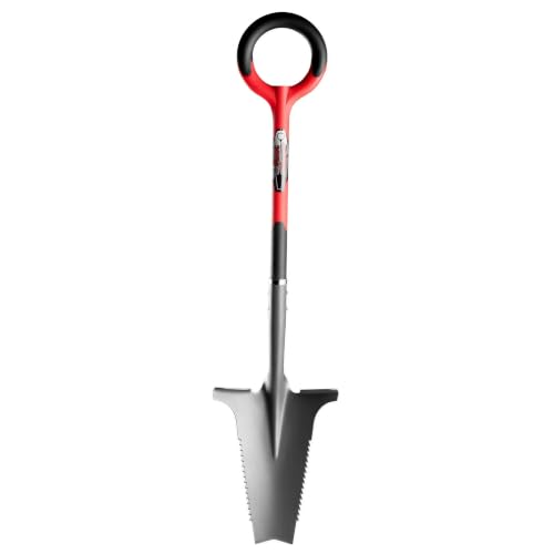 Root Slayer 22011 Garden Shovel, Serrated Blade, Red