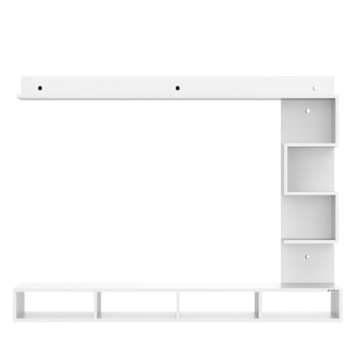 Image of Anikaa Laura Engineered Wood Wall Mount TV Unit /TV Stand /TV Cabinet /TV Entertainment Unit /Set Top Box Stand (Ideal for 43 Inch) (D.I.Y) (White)