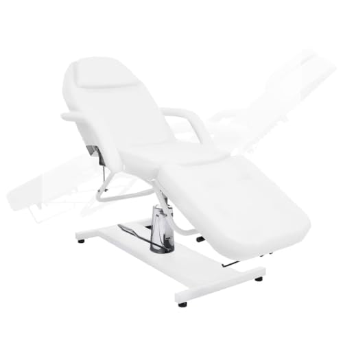 Teenpull Table de Massage Pliante Blanche 180x62x(87-112) cm réglable avec têtière, Housse de Transport, idéale kinésithérapie, ostéopathie,...
