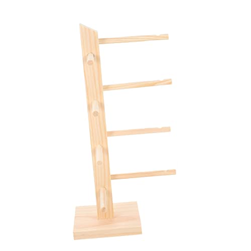 FOMIYES Sun Glasses Organizer Wooden Glasses Holder Rack 4-slot Display Portable Made of Pine