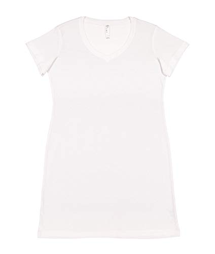 LAT Ladies 100% Cotton Jersey Short Sleeve V-Neck Swim Cover-up Dress (3522)