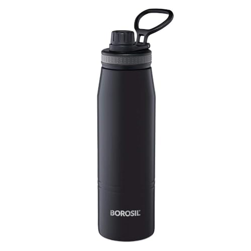 Borosil 900ml Go Sport Stainless Steel Water Bottle | ISI Certified Made in India | 14 Hours Hot &...
