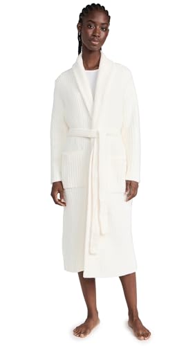 Barefoot Dreams® Eco CozyChic® Unisex Ribbed Robe, Pearl, Size 2
