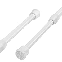 HOTUT Teleskopstange zum Klemmen, 2 Stück Klein Ausziehbar Klemmstange, Spannstange ohne Bohren, Verstellbare Vorhangstange Teleskop Gardinenstange für Kleiderstange, Schränke - 30-50CM