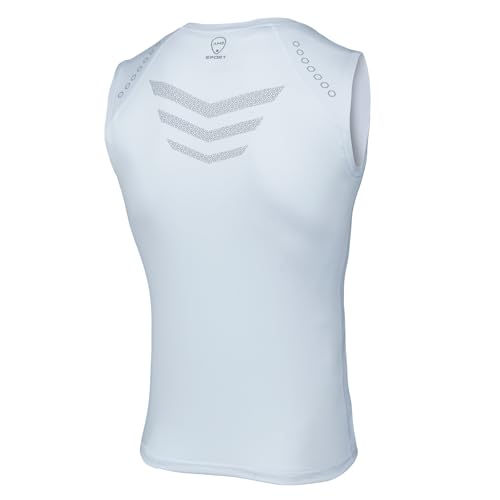 AMZSPORT Męska Koszulka Kompresyjna Sportowa Top Tank Bezrękawa Koszulka Funkcyjna Do Biegania, M