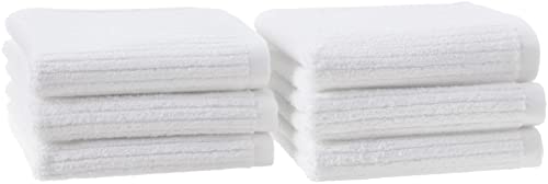 Amazon Aware 100% Organic Cotton Ribbed Bath Towels - Washcloths, 6-Pack, White #TOP8
