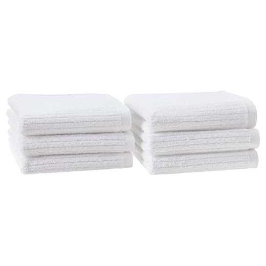 Amazon Aware 100% Organic Cotton Ribbed Bath Towels - Washcloths, 6-Pack, White