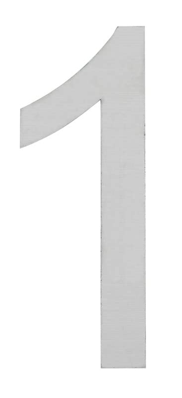 ARREGUI SEC11-T2 Número de Casa Exterior de 12 cm de altura | Placa de Señalización de Acero Inoxidable Satinado | Número de Puerta | Letra de Casa | Número de Vivienda, Piso o Escalera | Número 1