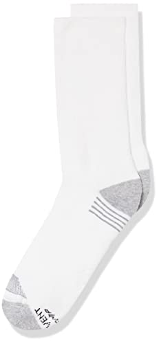 Hanes Ultimate Mens 6-Pack X-Temp Crew Casual Sock, White/Gray Stripes, 12-Jun Us #TOP7
