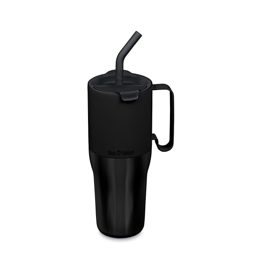 Klean Kanteen Rise Insulated Tumbler - Reusable Tumbler for Quick Hydration - Recycled Stainless Steel - Insulated - Dishwasher-Safe - BPA-Free - Straw Lid - 36 oz - Black