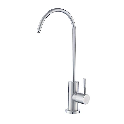 HOMSFOU 1Pieza Grifo de Agua Fría Inoxidable Cocina y Baño Monomando de Instalar para Hogar Compatible con Sistemas de Media y Alta Presión