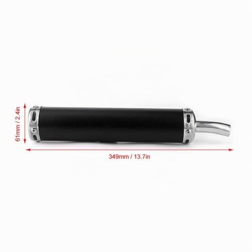 silenziatore tempi-Silenziatore di Scarico Silenziatore 20mm / 0,8 Pollici Uscita in Acciaio Inossidabile Punta di Scarico Silenziatore Bruciato per Moto a 2 Tempi(nero)