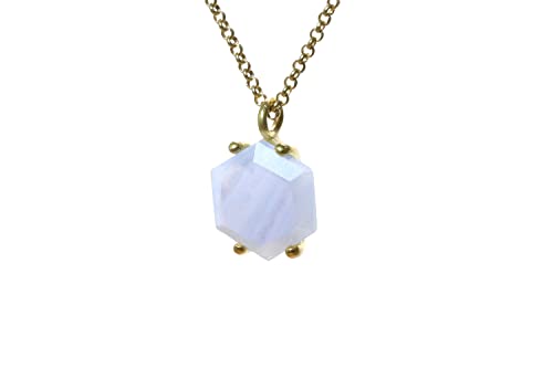 Collier à pendentif Agate Dentelle Anémone - Bijou d'exception en pierre naturelle