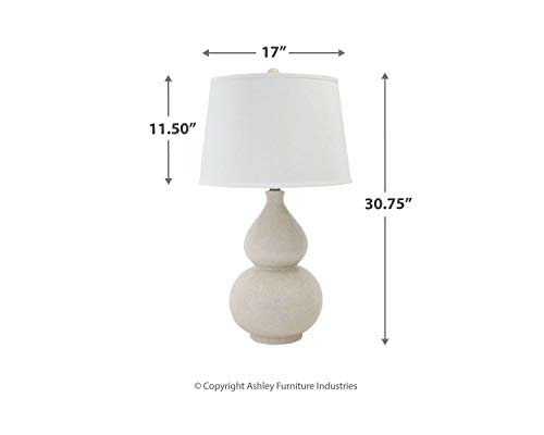 Signature Design By Ashley Saffi 31" Ceramic Table Lamp With Double Gourd Base, Cream #TOP26