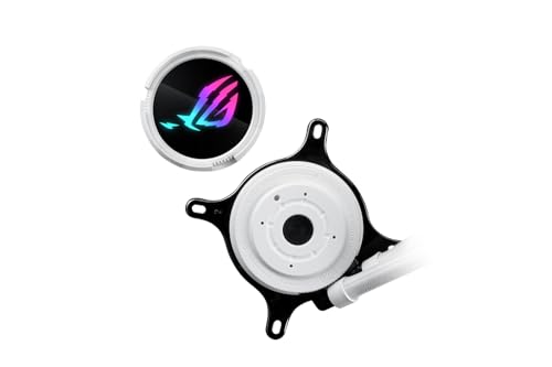 ASUS ROG STRIX LC III 240 ARGB White Edition – Refroidisseur de processeur liquide tout-en-un (bloc d'eau rotatif à 360°, pompe Gen7 v2 Asetek, ventilateurs ARGB avec +10 effets personnalisés)