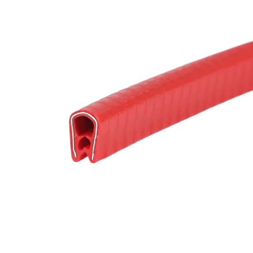 Inscrip Kantenschutzprofil, 10M Kantenschutz Autotür, U-Form Kantenschutz, Selbstklemmend Kederprofil, Fensterdichtung, Kantenschutzleiste für Autotüren, Bleche, Kofferraum, Motorhaube (Rot)