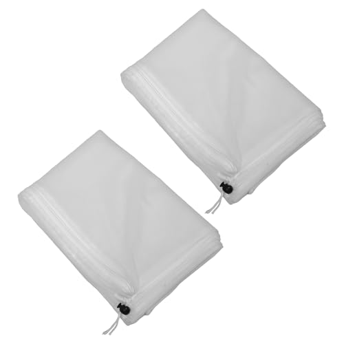 SEWACC Cubierta Anticongelante para Plantas 80X120 CM Funda de Tela No Tejida Blanca Cremallera y Cordón Ajustable Protección Invernal Reutilizable para Macetas Arbustos y Árboles