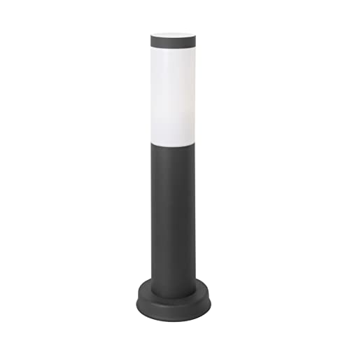 Forlight Koral Baliza Exterior para Jardín Resistente al Agua IP55. Poste de Luz para Sendero y Camino. Lámpara Bolardo de Acero Inoxidable Gris Urbano 23W. Farolillo Moderno Zonas de Paso