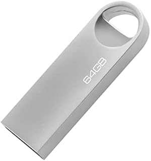 USB Memory Stick 64GB, USB Flash Drive USB Stick 64GB Metall Pendrive USB 2.0 Waterproof Thumb Drive for Laptop, Tablet, PC (Silver)