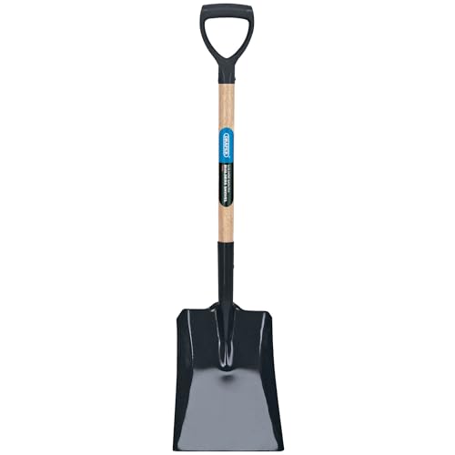 Draper Expert 980 x 310 mm Contractors Square Mouth No.2 Shovel | Heavy Duty Hand Tool | Solid Forged Gardening Shovel | Ash Wood Shaft with T Handle | 10875