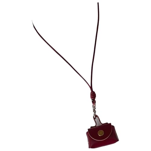 Elegant Leather Necklace with Coin Purse Pendant for Women Long Sweater Chain Headphone Bag Charm Neckchain Accessory