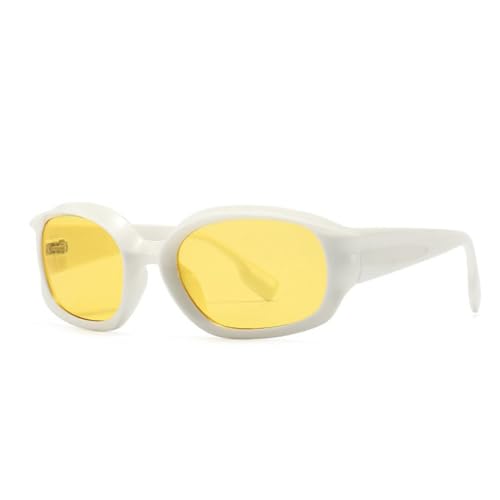 Lunettes de soleil ovales MUTYNE jaune dégradé pour style rétro hip hop