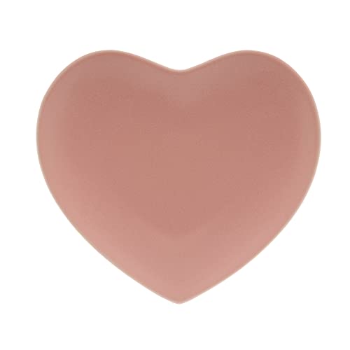 Coração Decorativo de Cerâmica Heart Rosa 13,5cm x 12,5cm x 2cm - Lyor