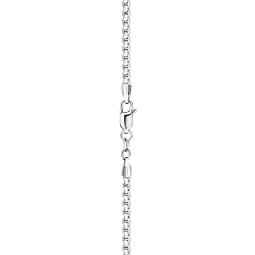 Pori Jewelers 14K Gold 1.8Mm, 2.5Mm, Or 3.5Mm Round Box Chain Necklace -16"-30" Yellow Or White Gold- For Men And Women (22, 2.5Mm, White Gold) #TOP1