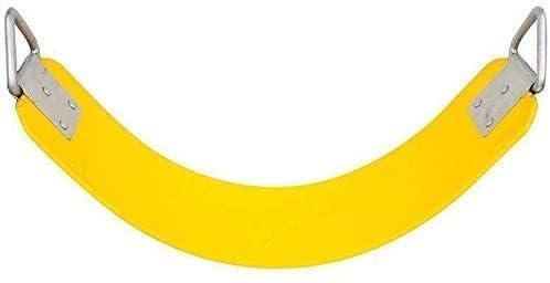 Image of Heavy Duty Flexible EVA Plastic Swing Seat with Metal Triangle Ring for Kids & Adults - Yellow | 300KG Weight Limit